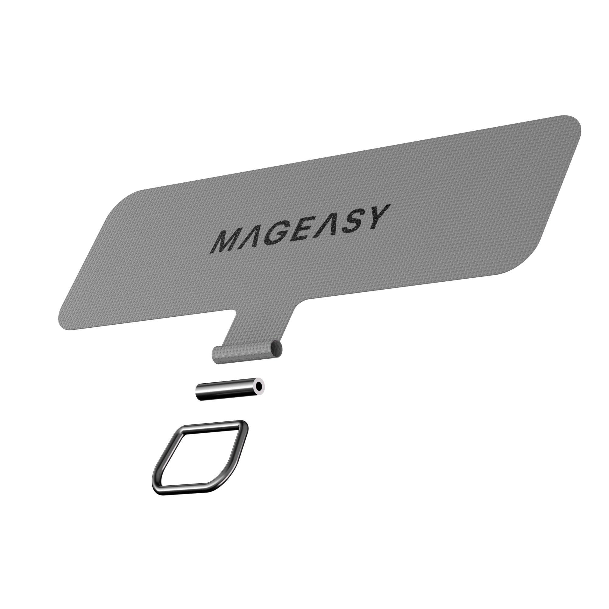 Mageasy Universal Strap Card – Ultra-Thin Phone Lanyard Adapter for iPhone & Android -Gray