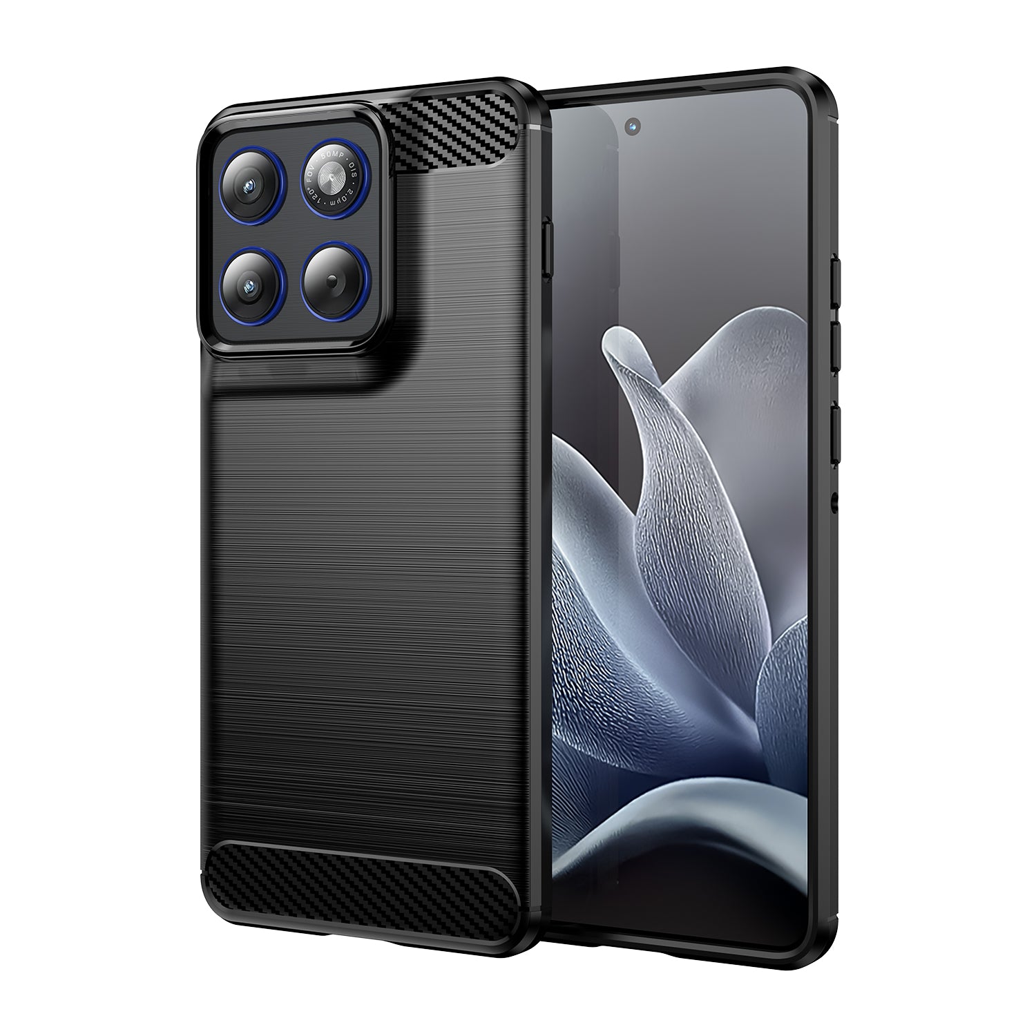 Motorola Edge 70 Carbon Fibre TPU Case Slim Shockproof Cover Black