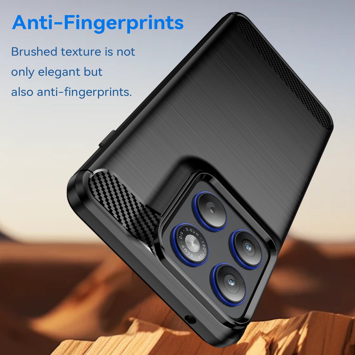 Motorola Edge 70 Carbon Fibre TPU Case Slim Shockproof Cover Black