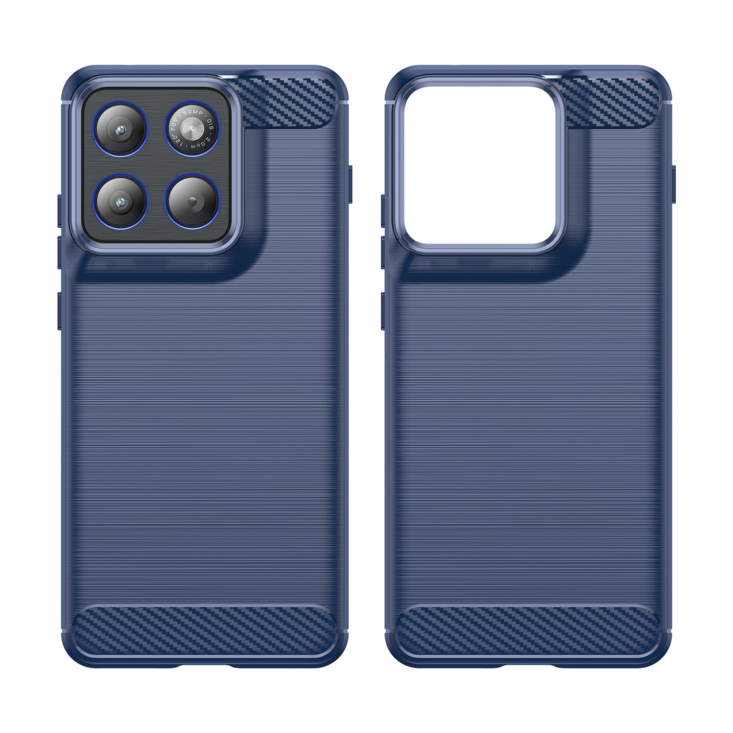 Motorola Edge 70 Carbon Fibre TPU Case Slim Shockproof Cover Navy