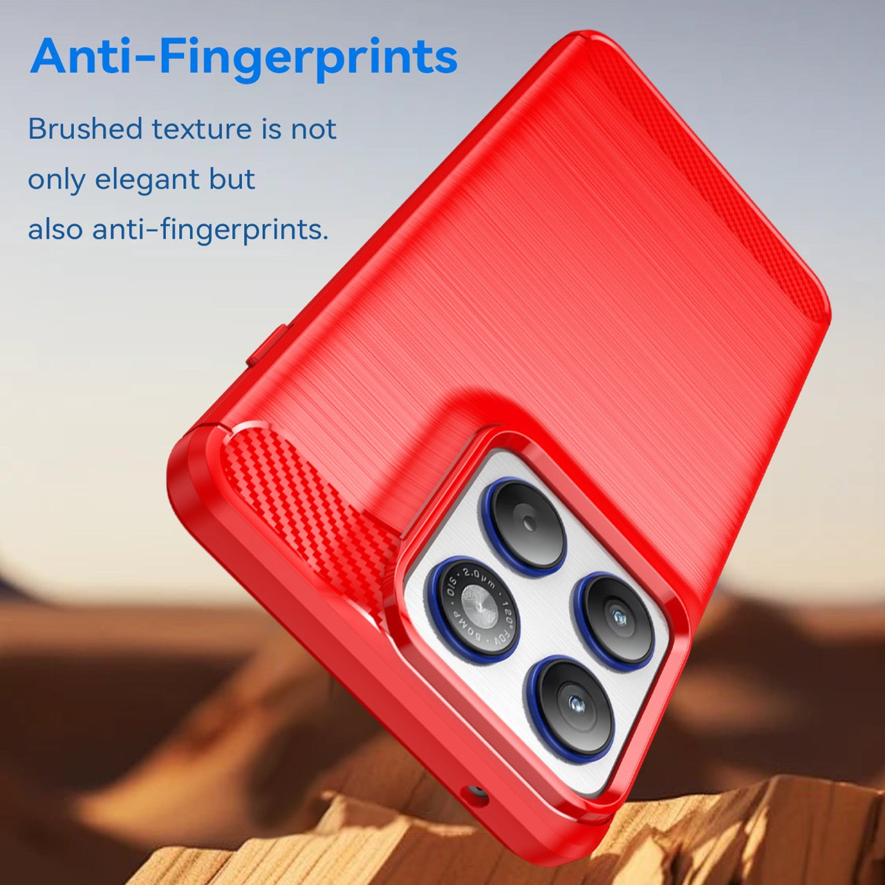 Motorola Edge 70 Carbon Fibre TPU Case Slim Shockproof Cover Red