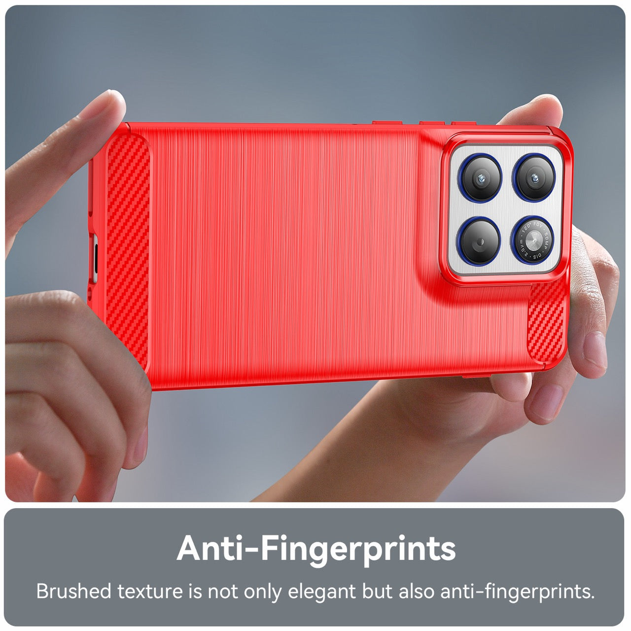 Motorola Edge 70 Carbon Fibre TPU Case Slim Shockproof Cover Red