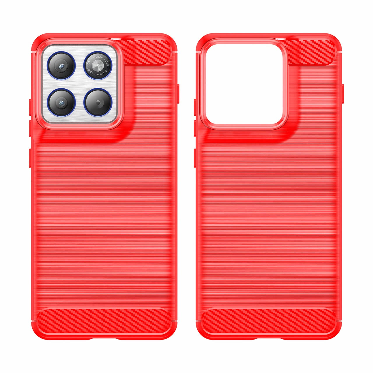 Motorola Edge 70 Carbon Fibre TPU Case Slim Shockproof Cover Red