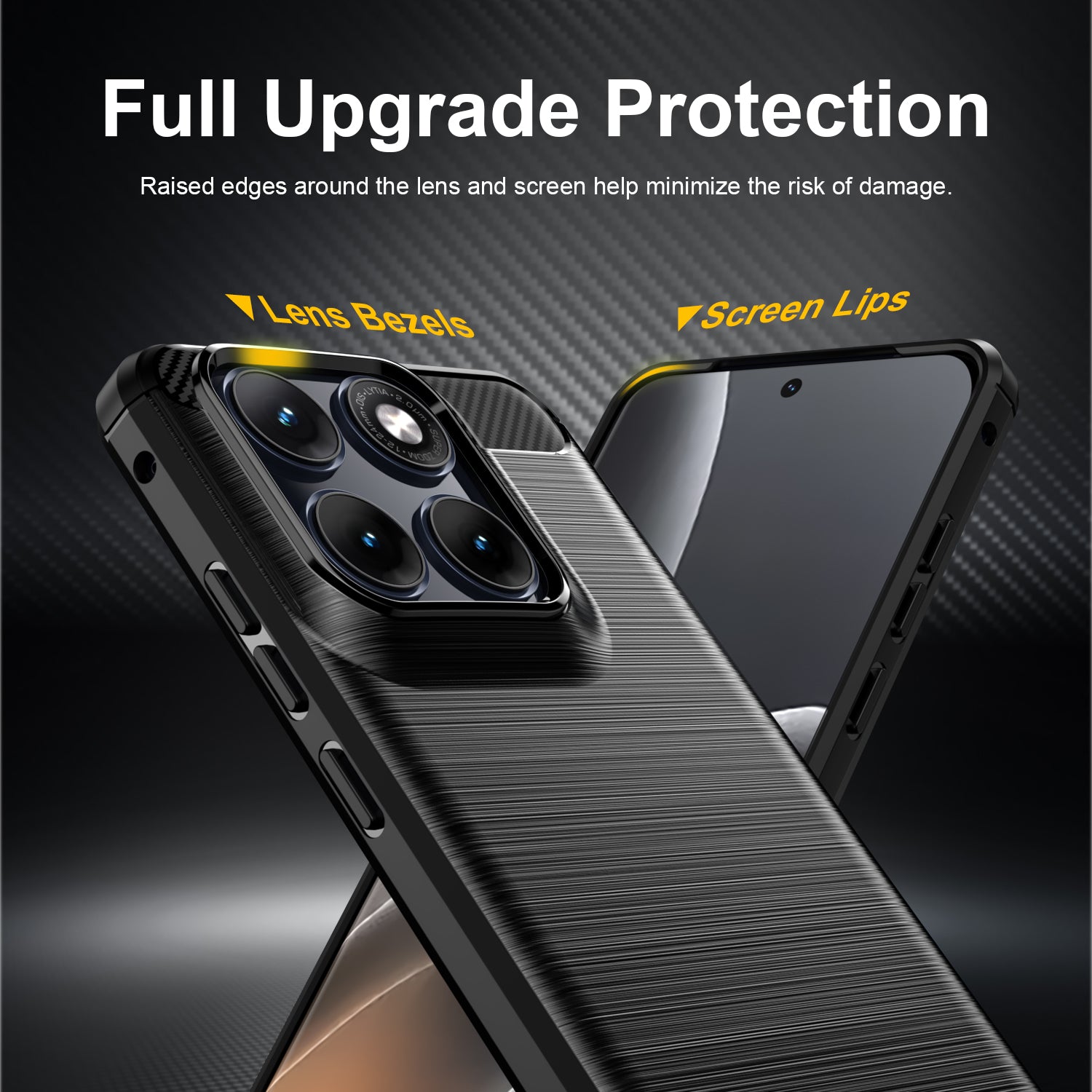 Motorola Edge 70 Fusion Carbon Fibre TPU Case Slim Shockproof Cover Black