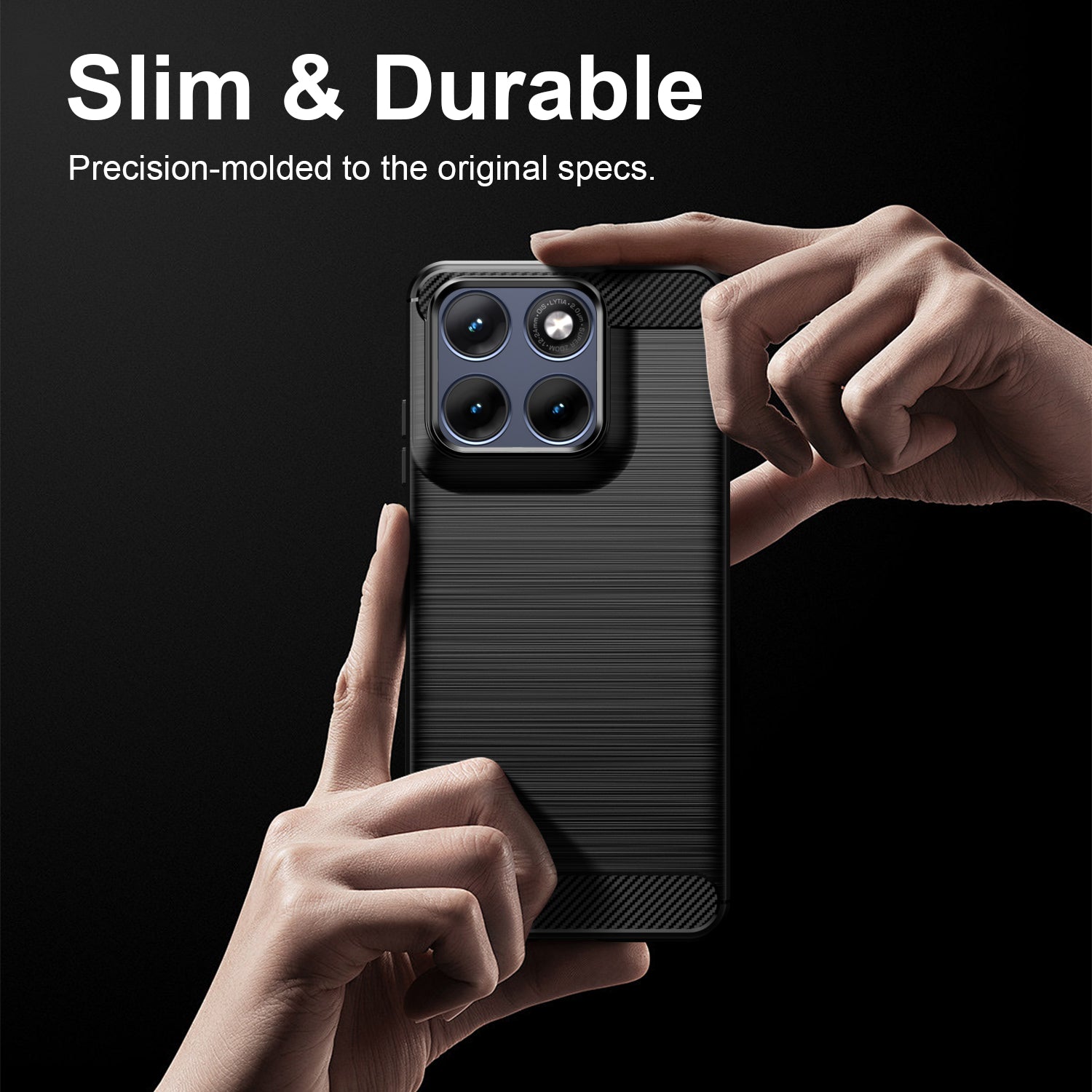 Motorola Edge 70 Fusion Carbon Fibre TPU Case Slim Shockproof Cover Black