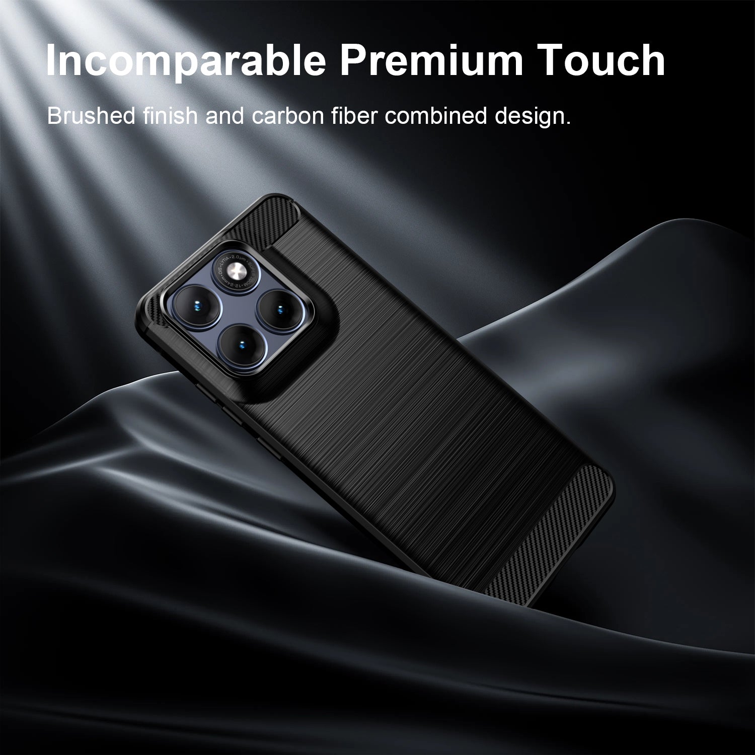 Motorola Edge 70 Fusion Carbon Fibre TPU Case Slim Shockproof Cover Black