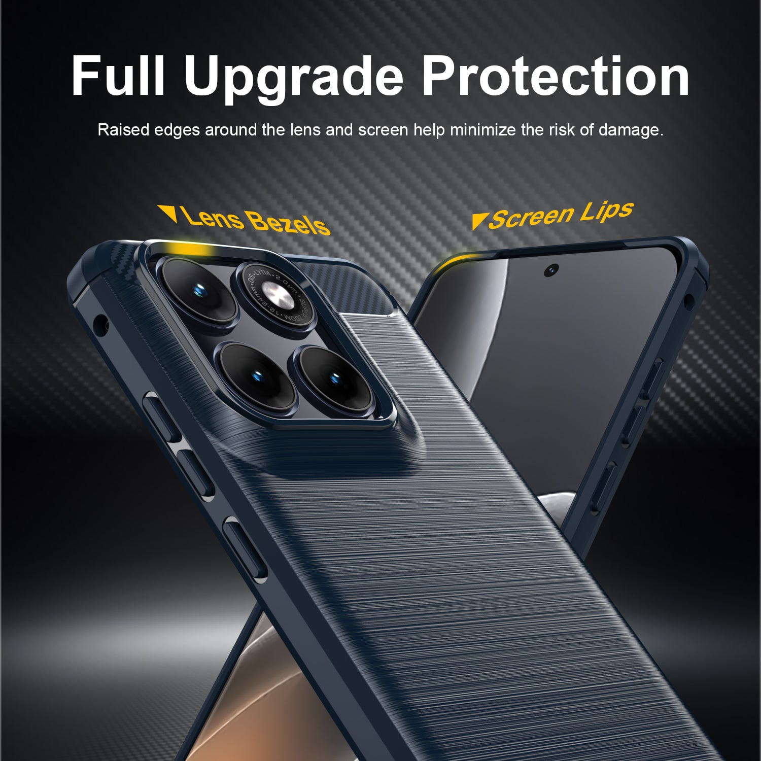 Motorola Edge 70 Fusion Carbon Fibre TPU Case Slim Shockproof Cover Navy