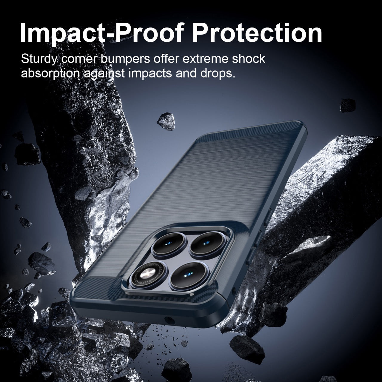 Motorola Edge 70 Fusion Carbon Fibre TPU Case Slim Shockproof Cover Navy