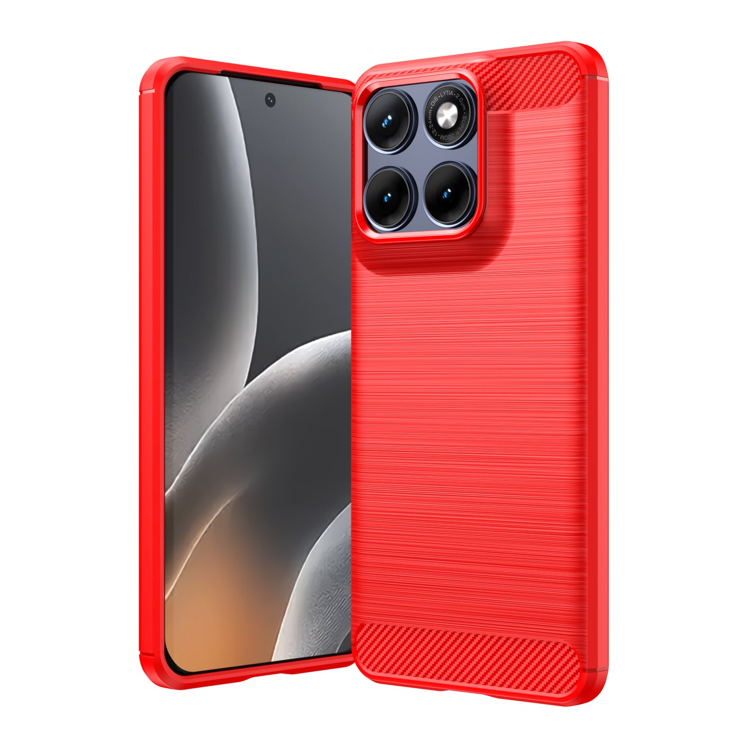 Motorola Edge 70 Fusion Carbon Fibre TPU Case Slim Shockproof Cover Red