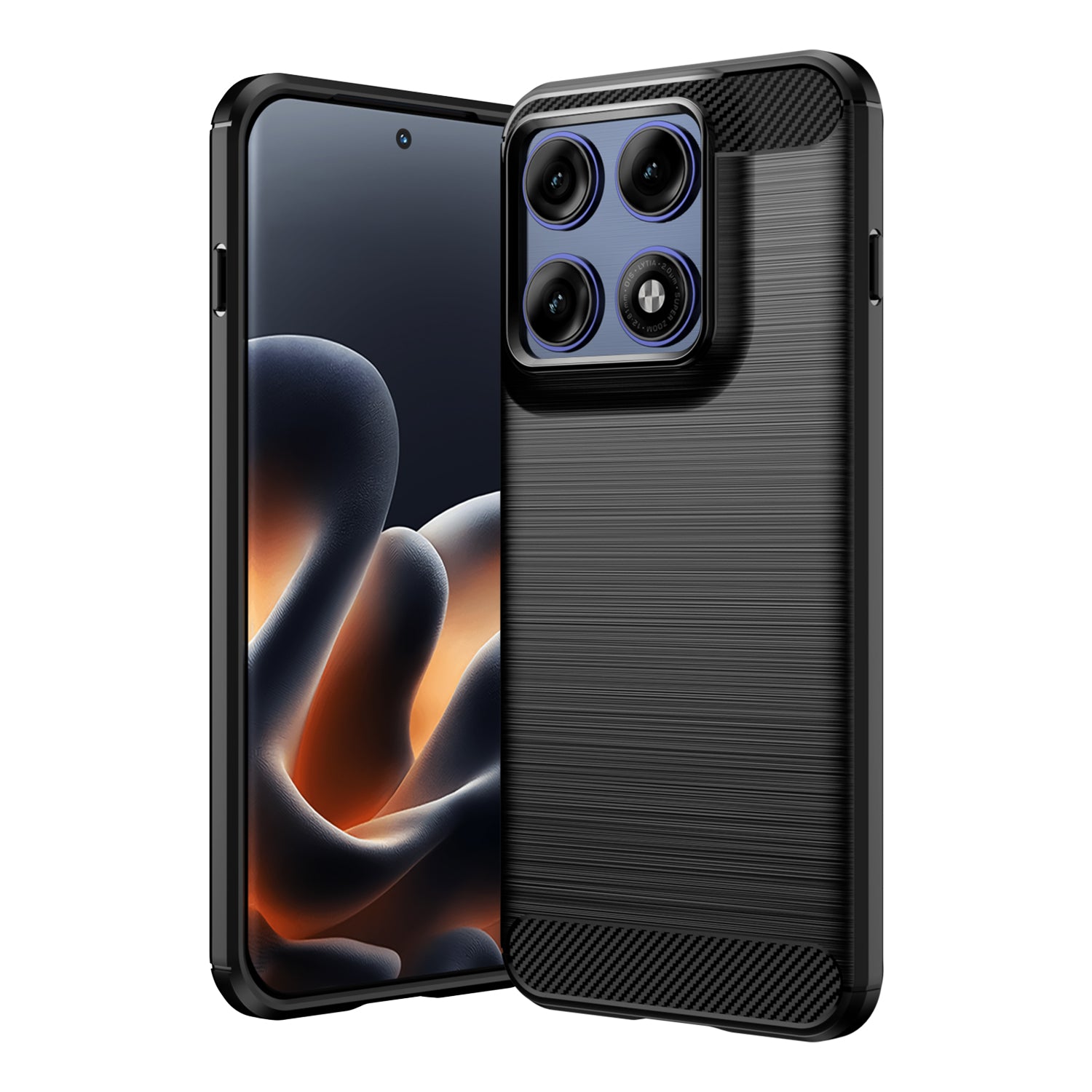 Samsung Edge 70 Pro Carbon Fibre TPU Case Slim Shockproof Cover Black