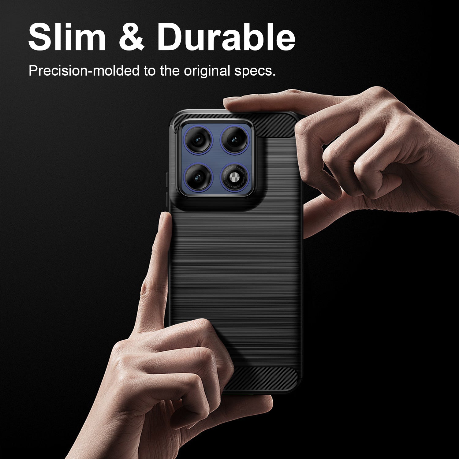 Samsung Edge 70 Pro Carbon Fibre TPU Case Slim Shockproof Cover Black
