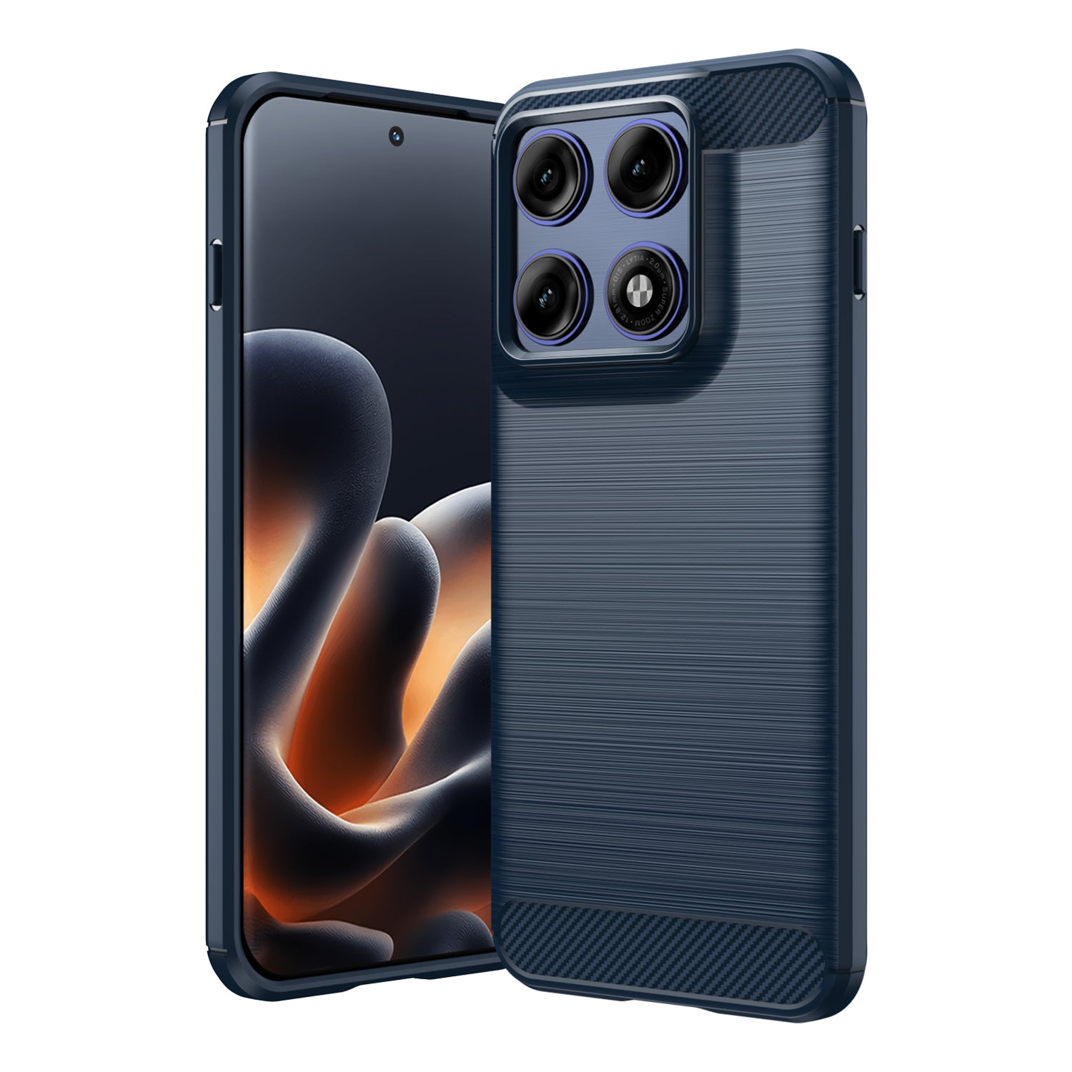 Samsung Edge 70 Pro Carbon Fibre TPU Case Slim Shockproof Cover Navy