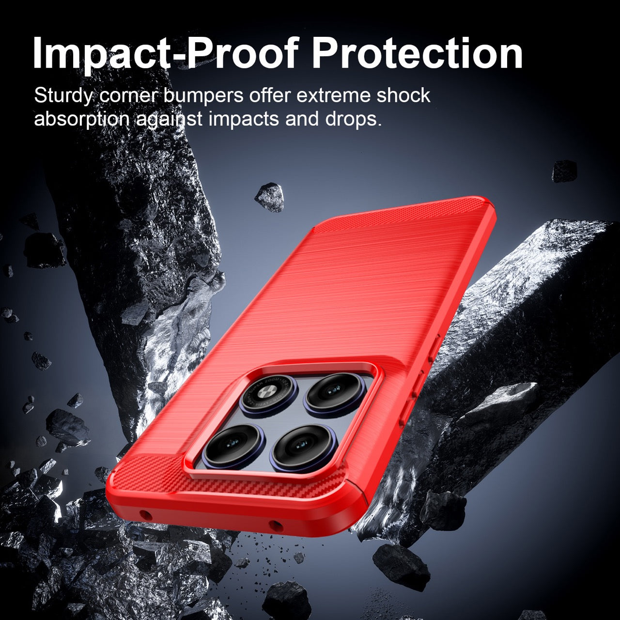 Samsung Edge 70 Pro Carbon Fibre TPU Case Slim Shockproof Cover Red