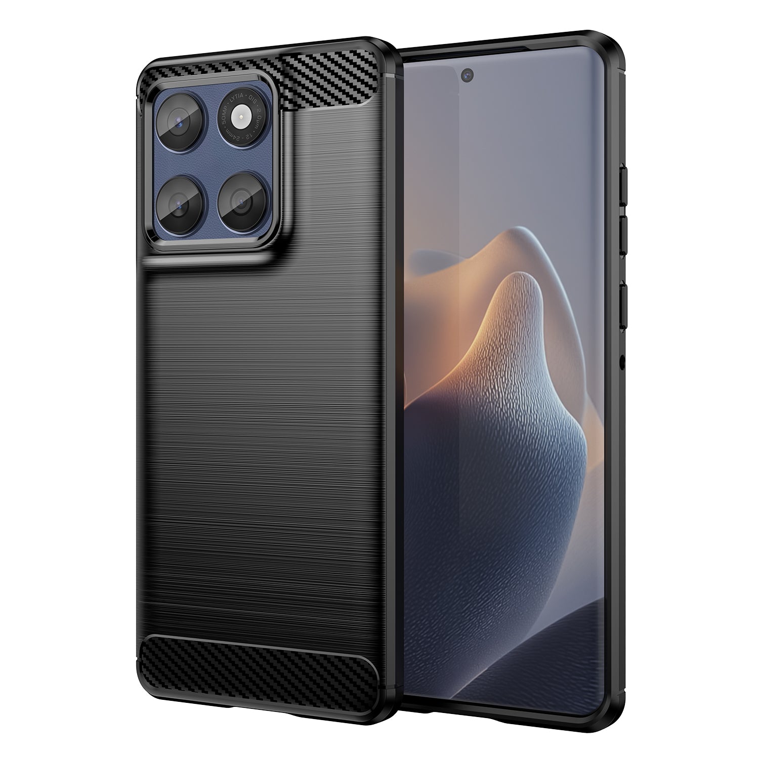 Moto Edge 60Fusion Carbon Fibre TPU Case Slim Shockproof Cover Black