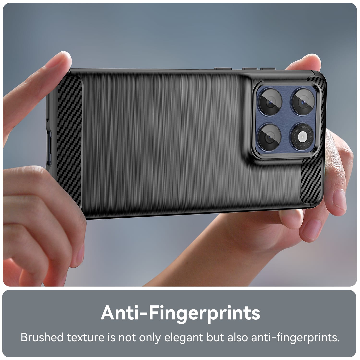 Moto Edge 60Fusion Carbon Fibre TPU Case Slim Shockproof Cover Black