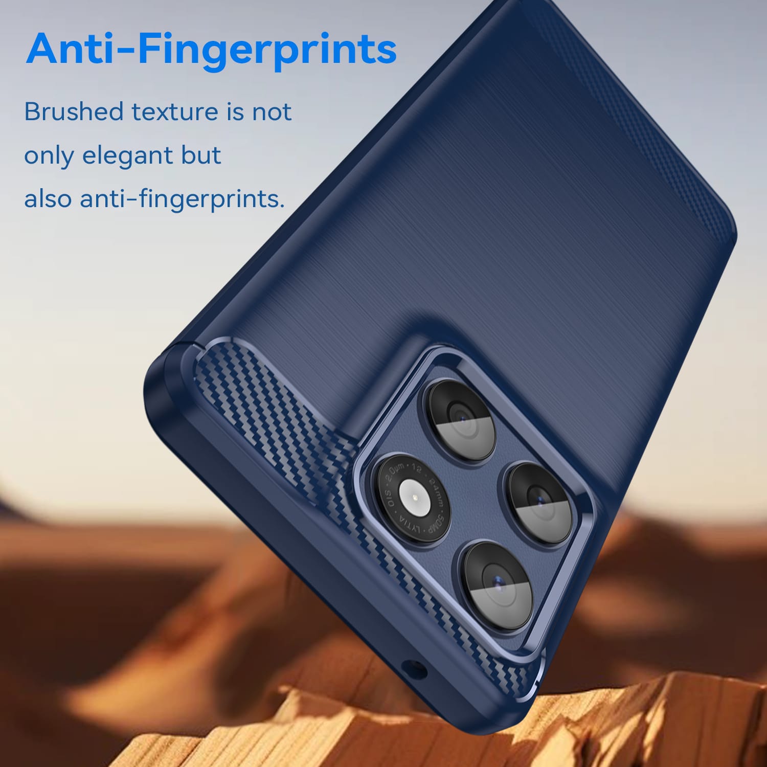 Moto Edge 60Fusion Carbon Fibre TPU Case Slim Shockproof Cover Navy