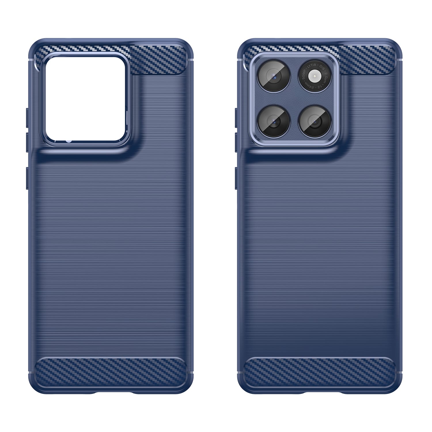 Moto Edge 60Fusion Carbon Fibre TPU Case Slim Shockproof Cover Navy