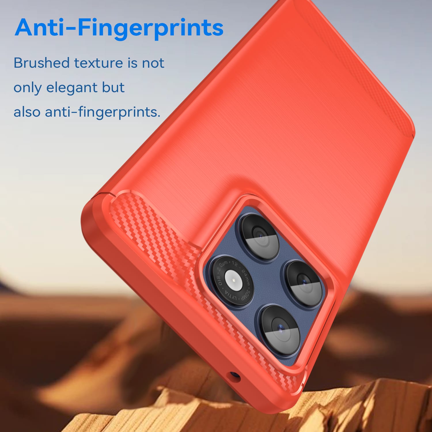 Moto Edge 60Fusion Carbon Fibre TPU Case Slim Shockproof Cover Red