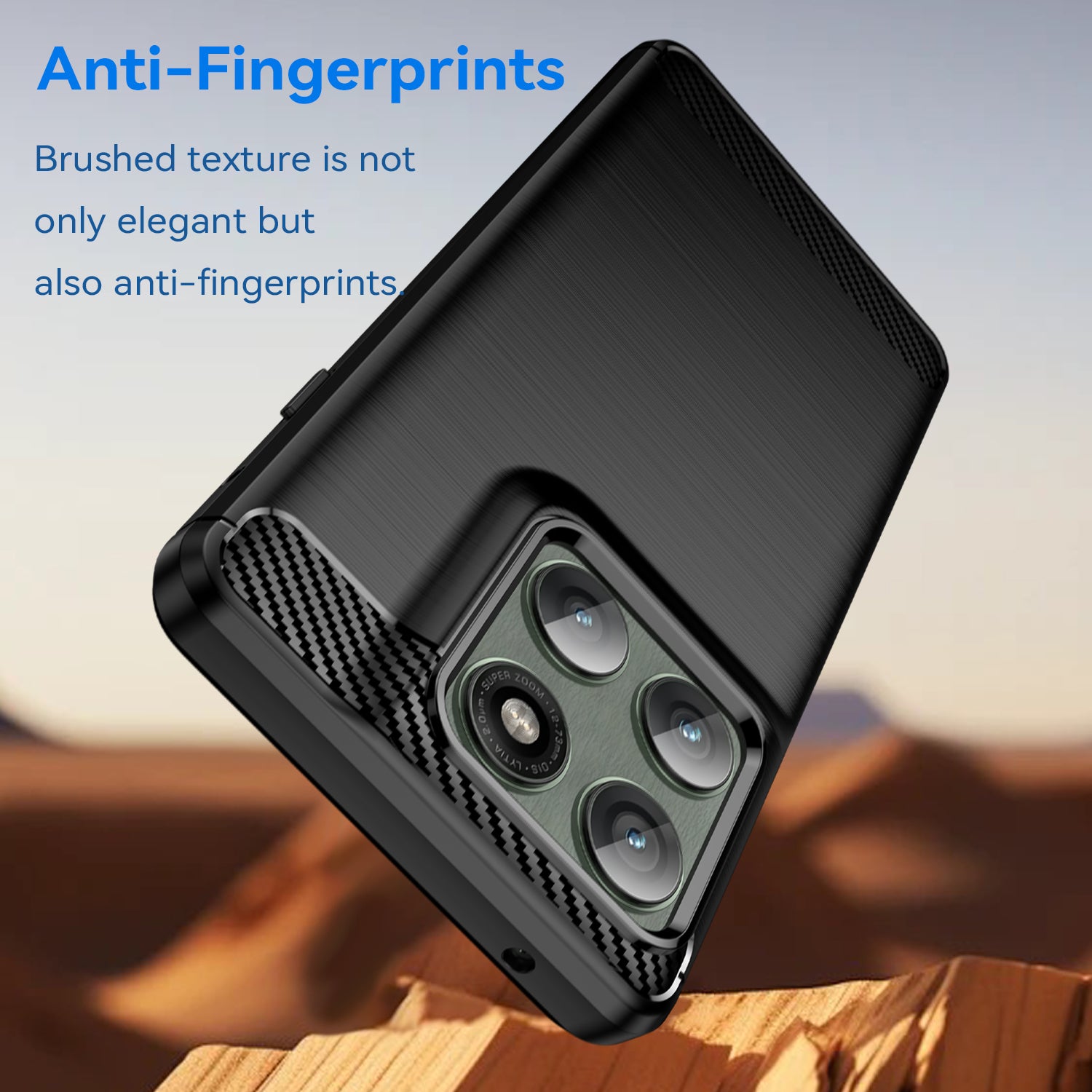 Moto Edge 60Pro Carbon Fibre TPU Case Slim Shockproof Cover Black