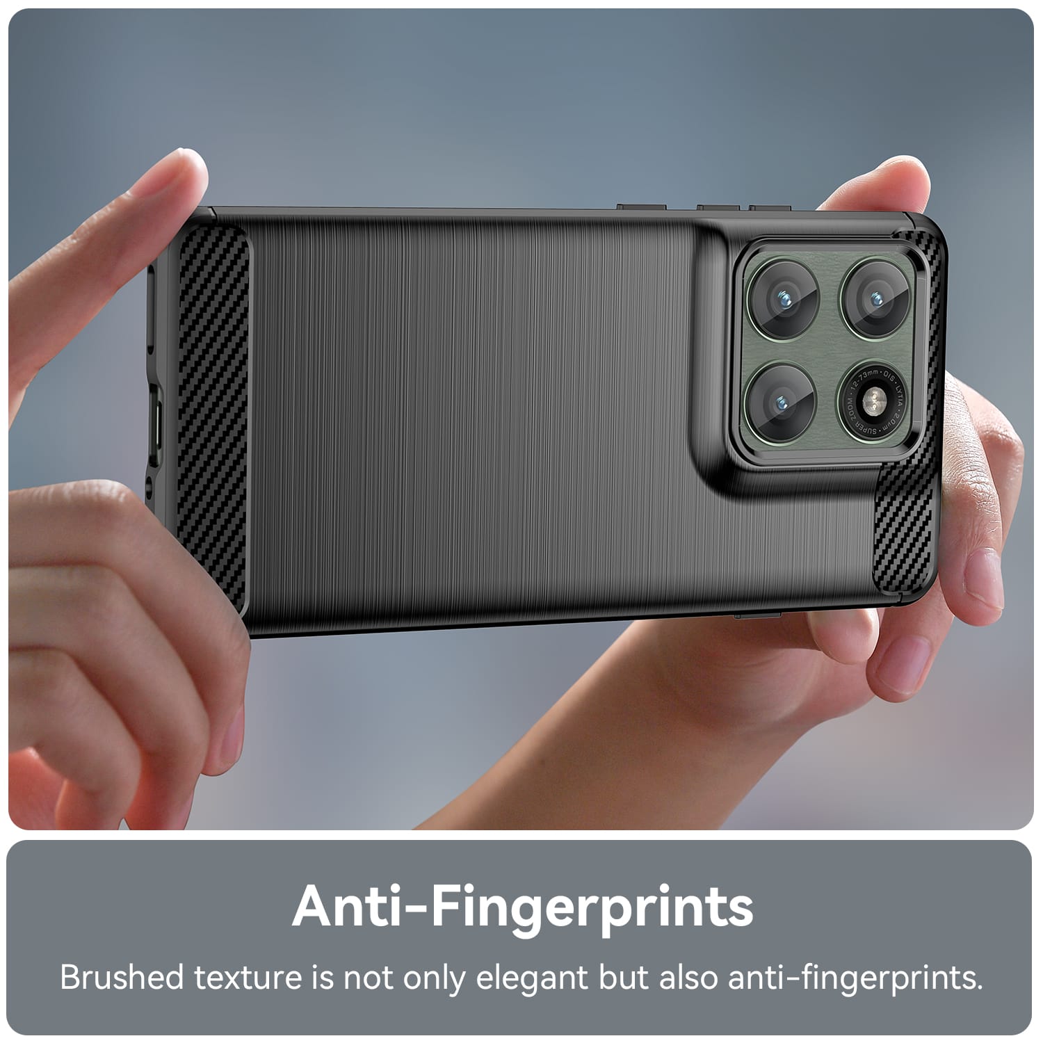 Moto Edge 60Pro Carbon Fibre TPU Case Slim Shockproof Cover Black