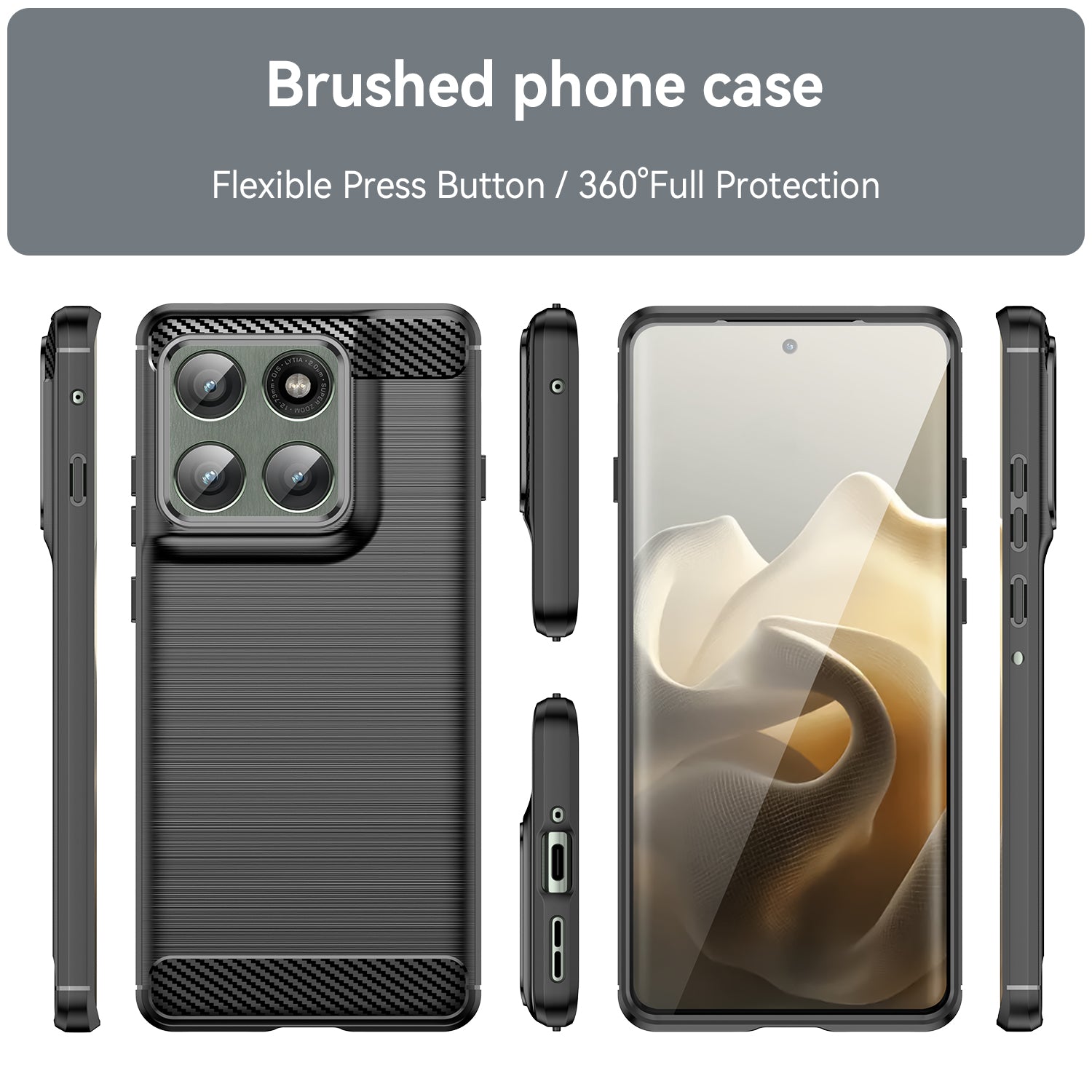 Moto Edge 60Pro Carbon Fibre TPU Case Slim Shockproof Cover Black