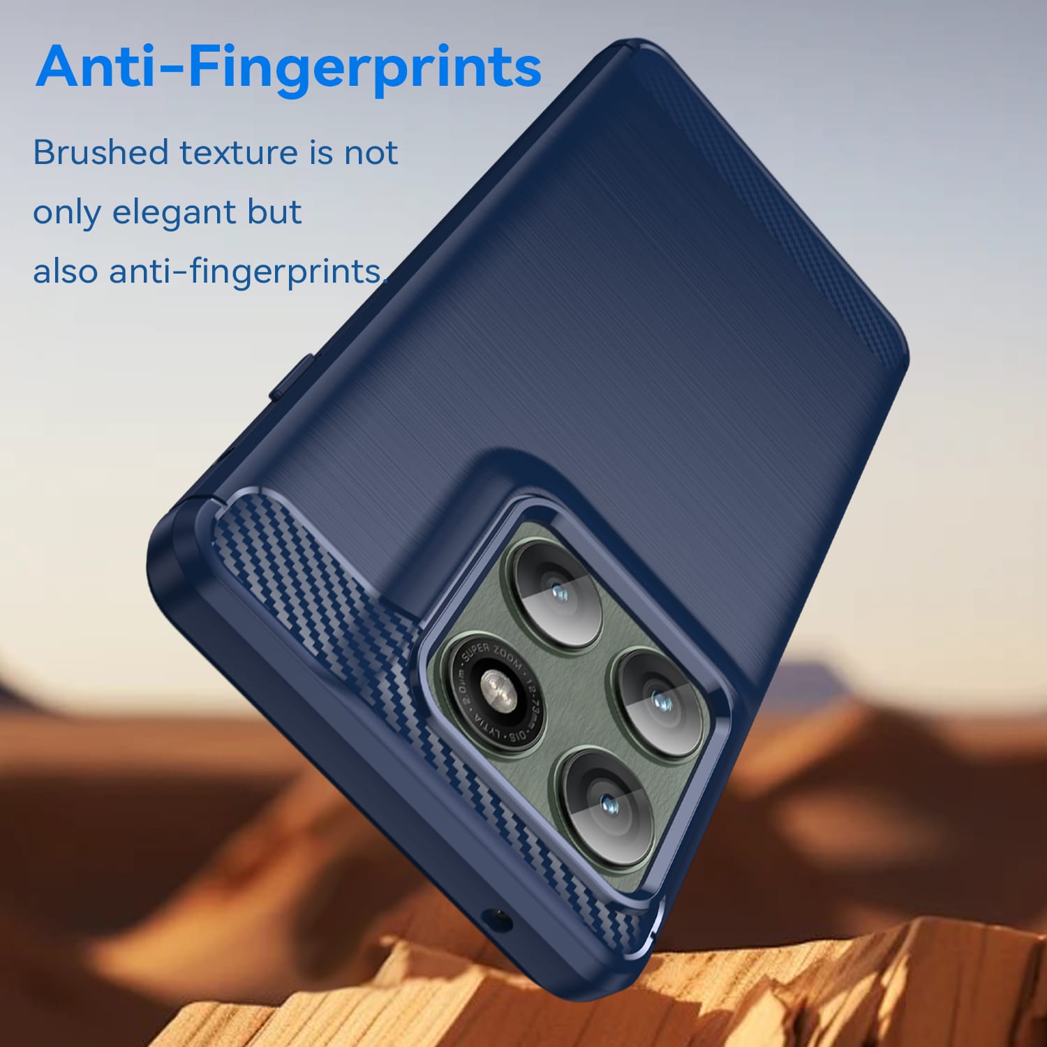 Moto Edge 60Pro Carbon Fibre TPU Case Slim Shockproof Cover Navy