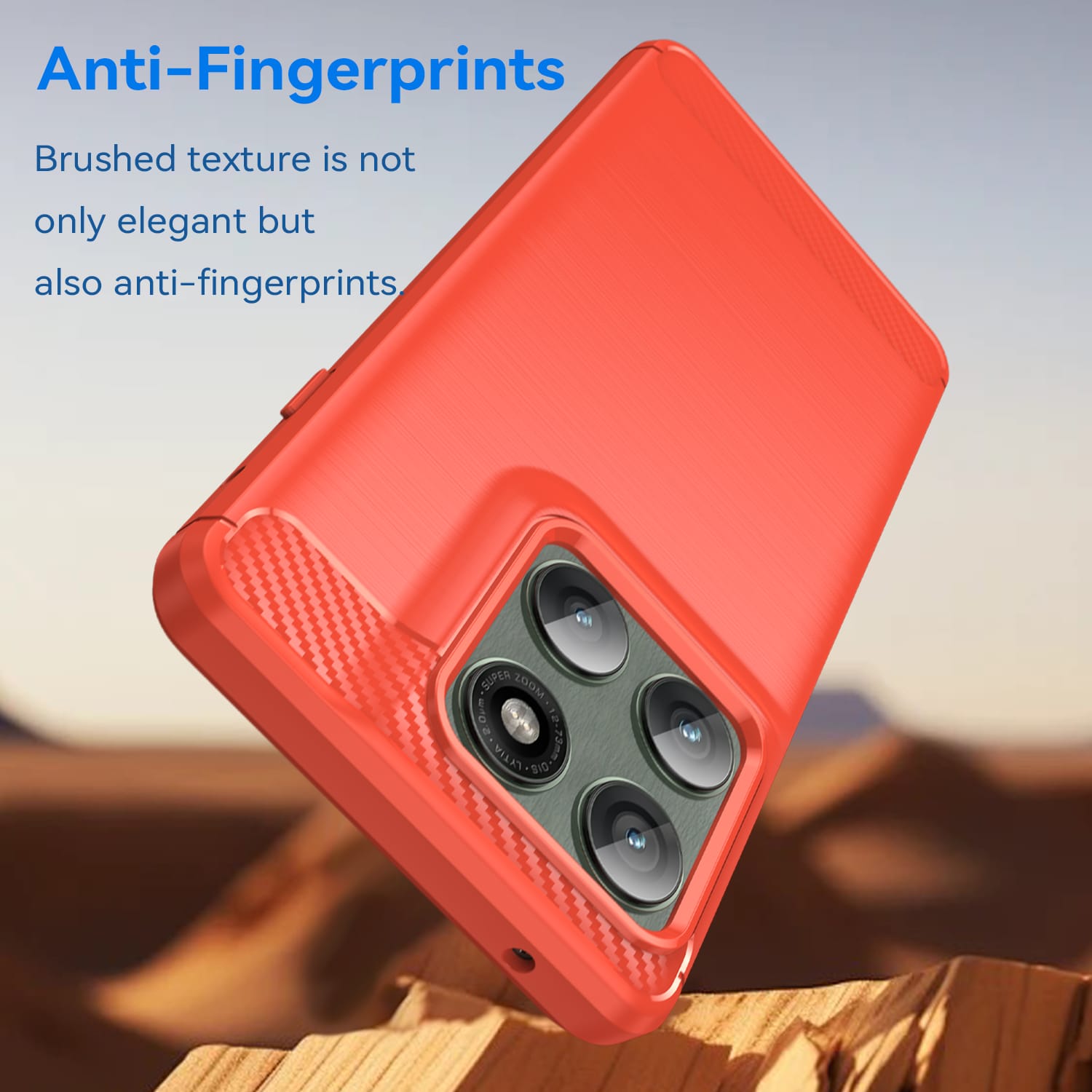 Moto Edge 60Pro Carbon Fibre TPU Case Slim Shockproof Cover Red