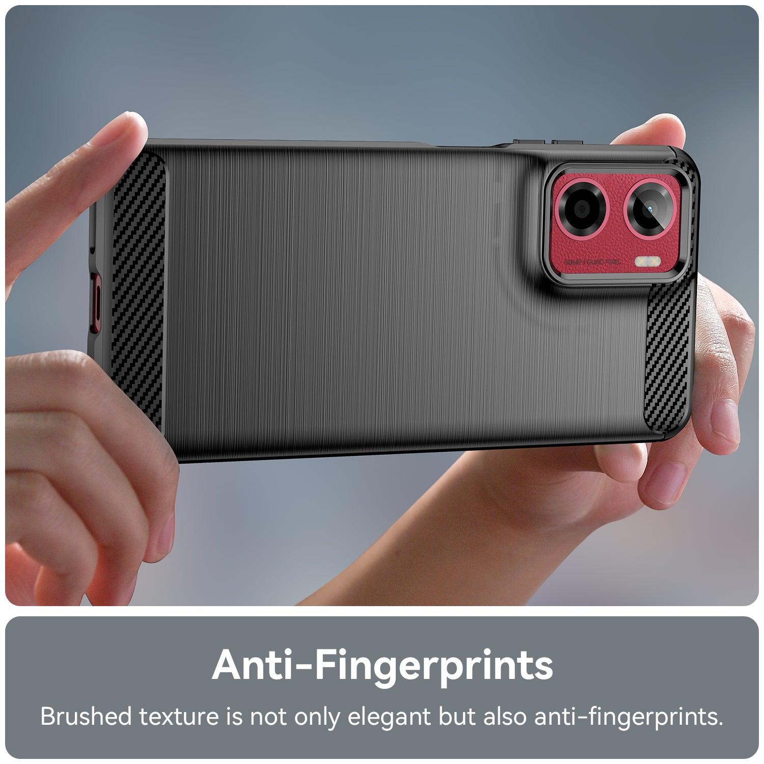 Motorola Moto G05 4G Carbon Fibre TPU Case Slim Shockproof Cover Black