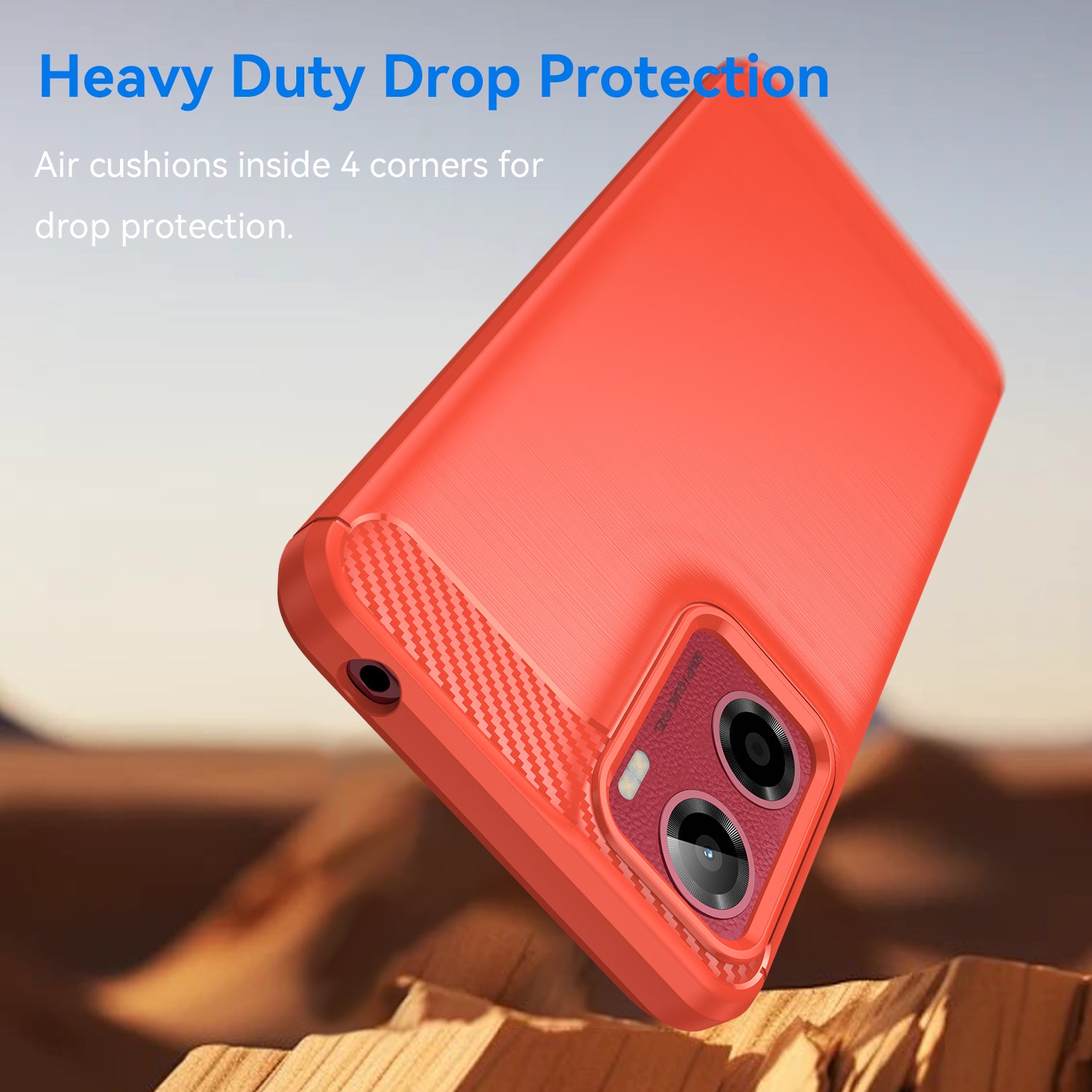 Motorola Moto G05 4G Carbon Fibre TPU Case Slim Shockproof Cover Red