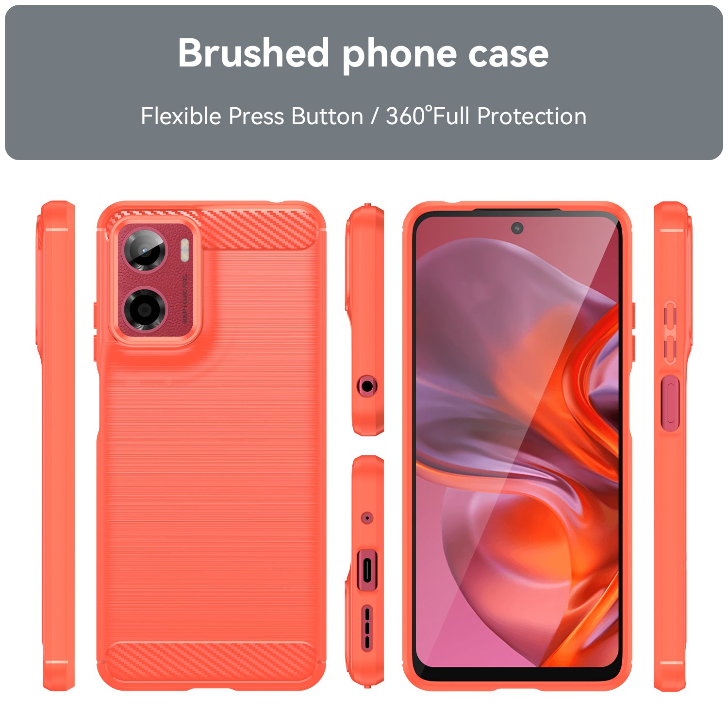 Motorola Moto G05 4G Carbon Fibre TPU Case Slim Shockproof Cover Red