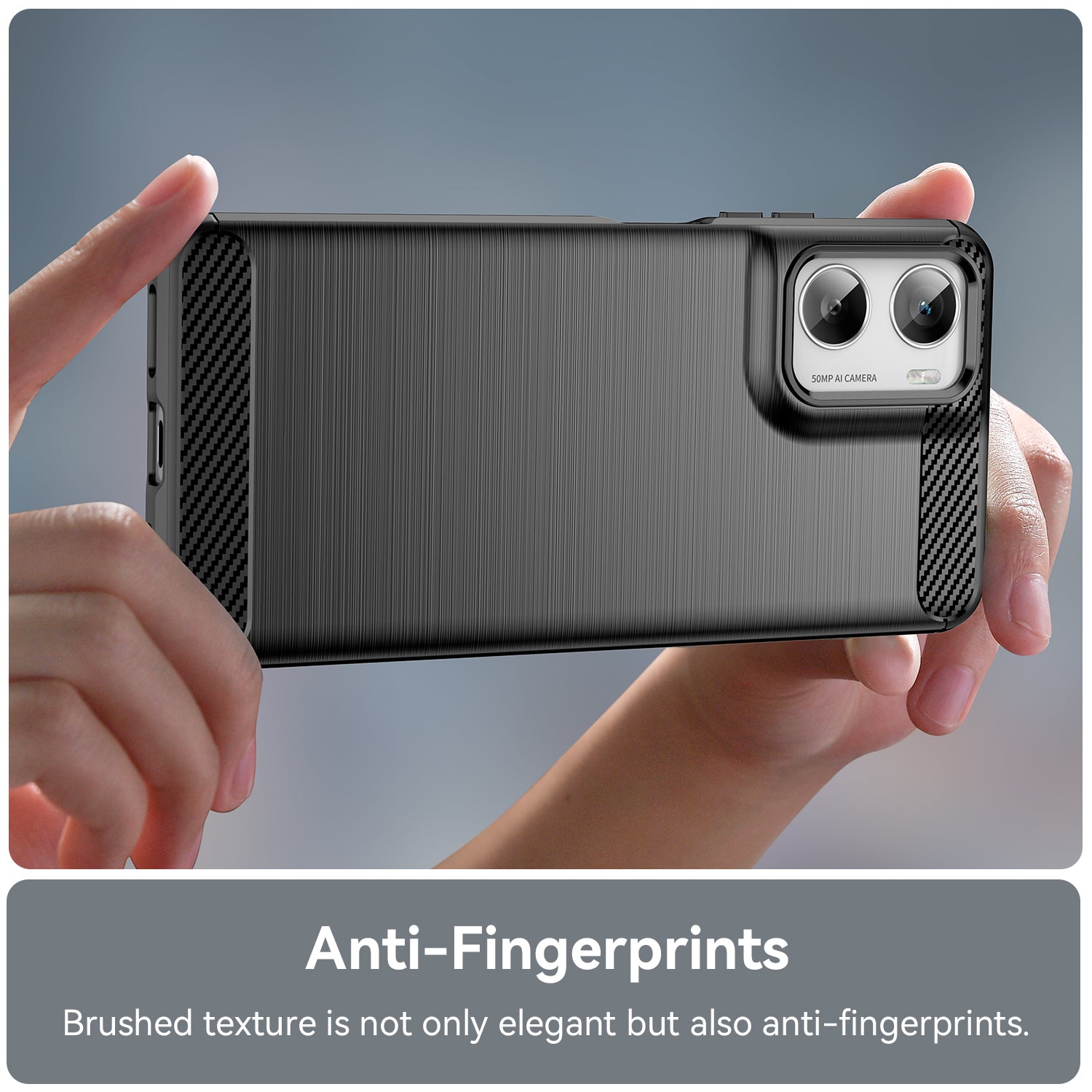 Moto G06 4G Carbon Fibre TPU Case Slim Shockproof Cover Black