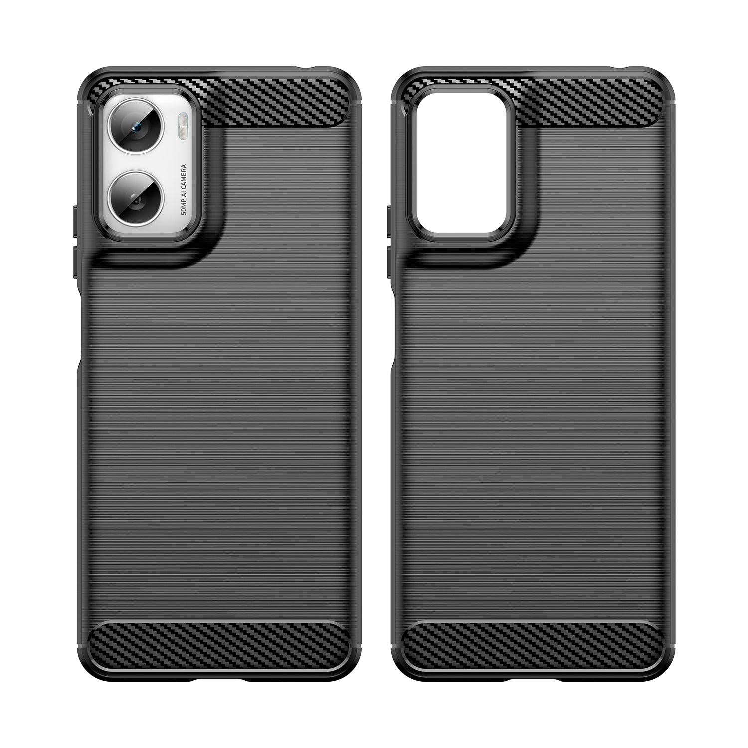 Moto G06 4G Carbon Fibre TPU Case Slim Shockproof Cover Black