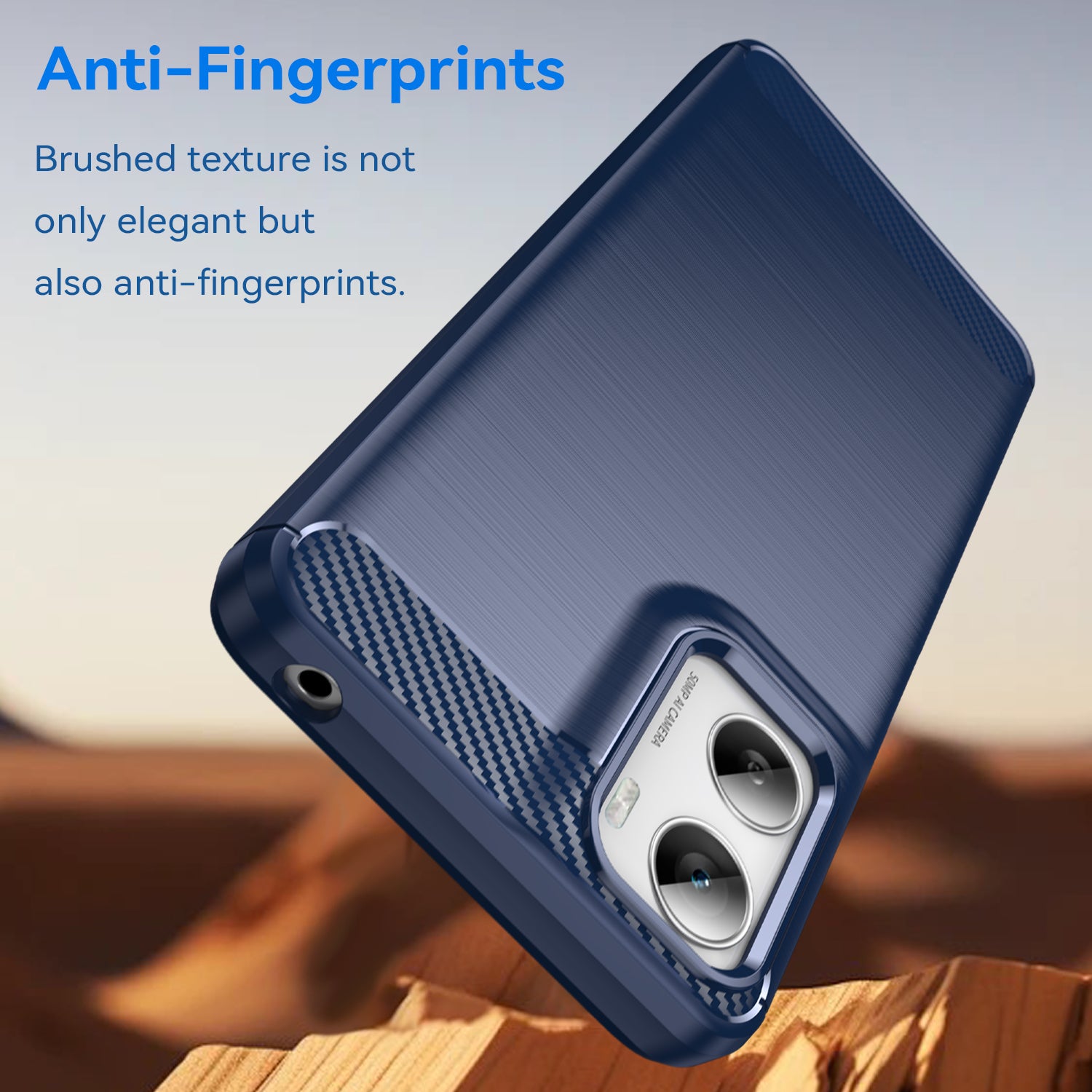 Moto G06 4G Carbon Fibre TPU Case Slim Shockproof Cover Navy