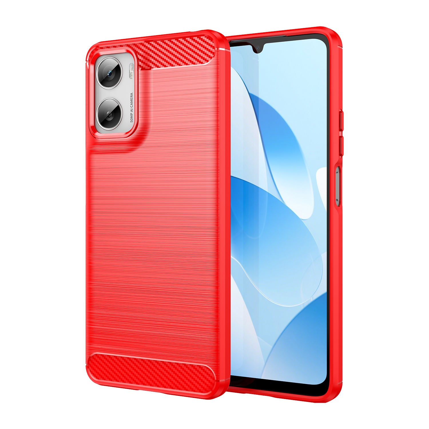 Moto G06 4G Carbon Fibre TPU Case Slim Shockproof Cover Red