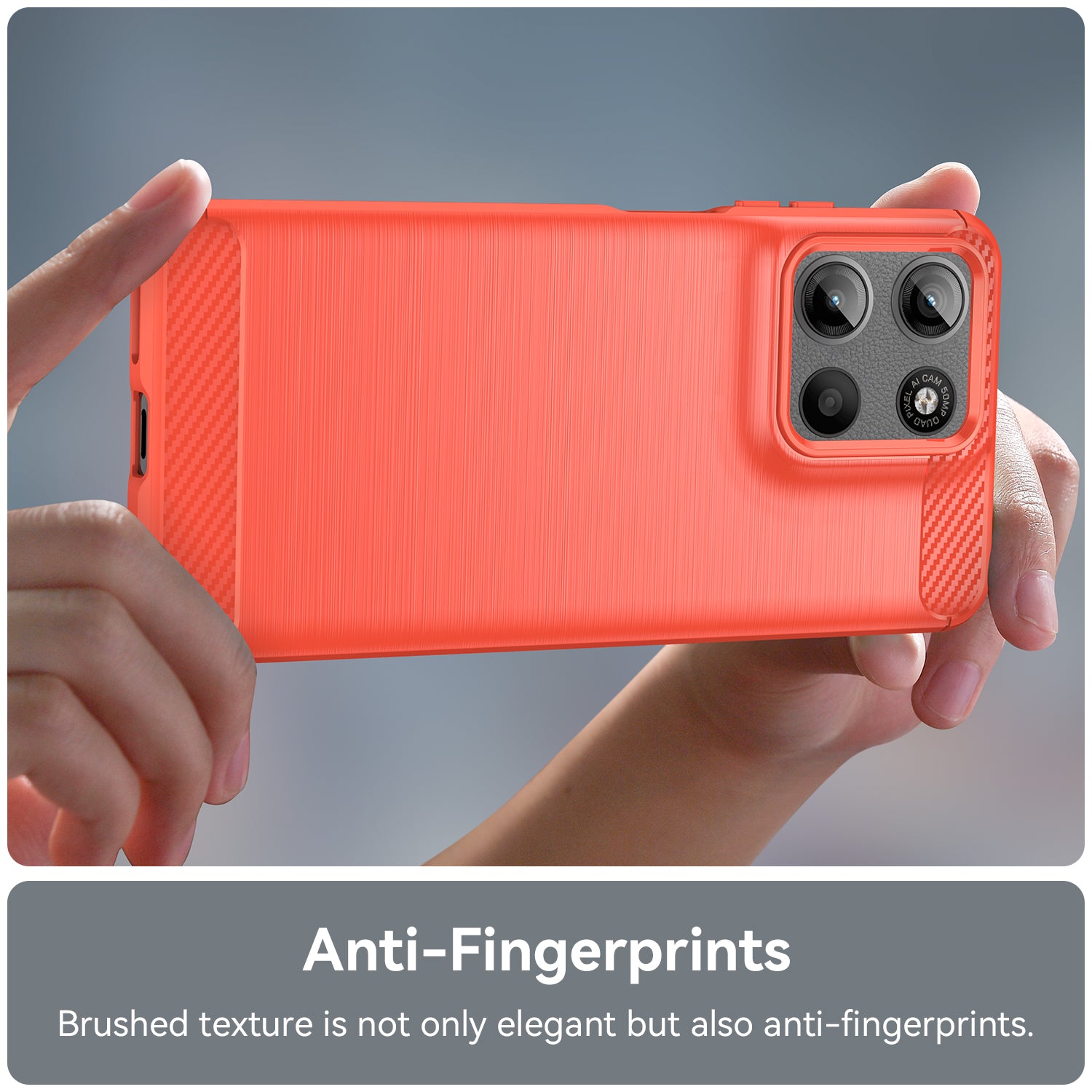 Motorola Moto G15 4G Carbon Fibre TPU Case Slim Shockproof Cover Red