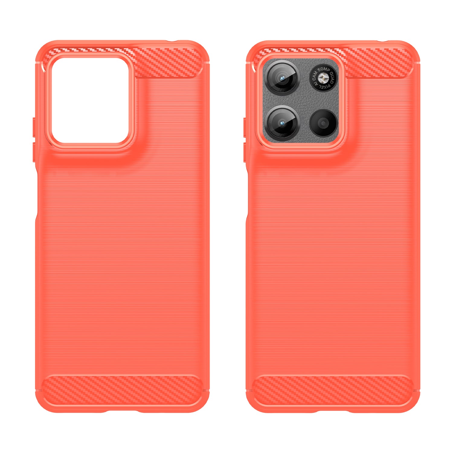 Motorola Moto G15 4G Carbon Fibre TPU Case Slim Shockproof Cover Red