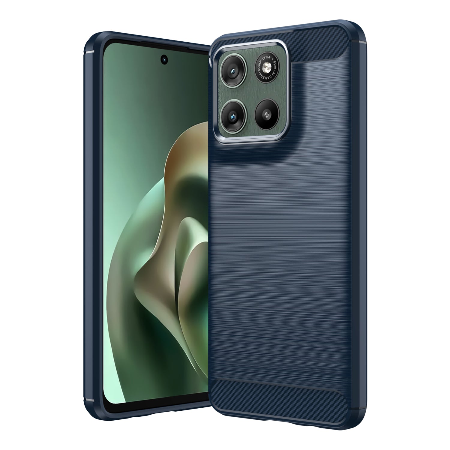 Motorola Moto G37 / G47 Carbon Fibre TPU Case Slim Shockproof Cover Navy