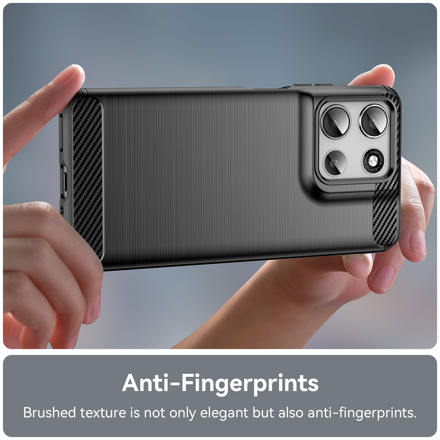 Moto G56 5G Carbon Fibre TPU Case Slim Shockproof Cover Black