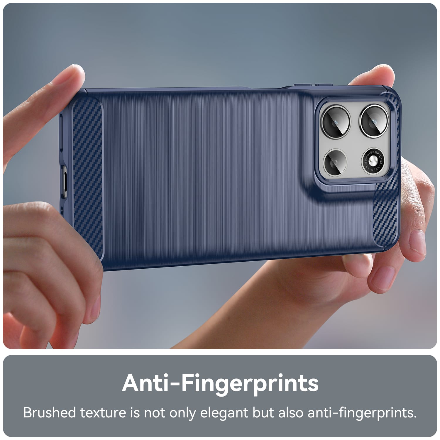 Moto G56 5G Carbon Fibre TPU Case Slim Shockproof Cover Navy