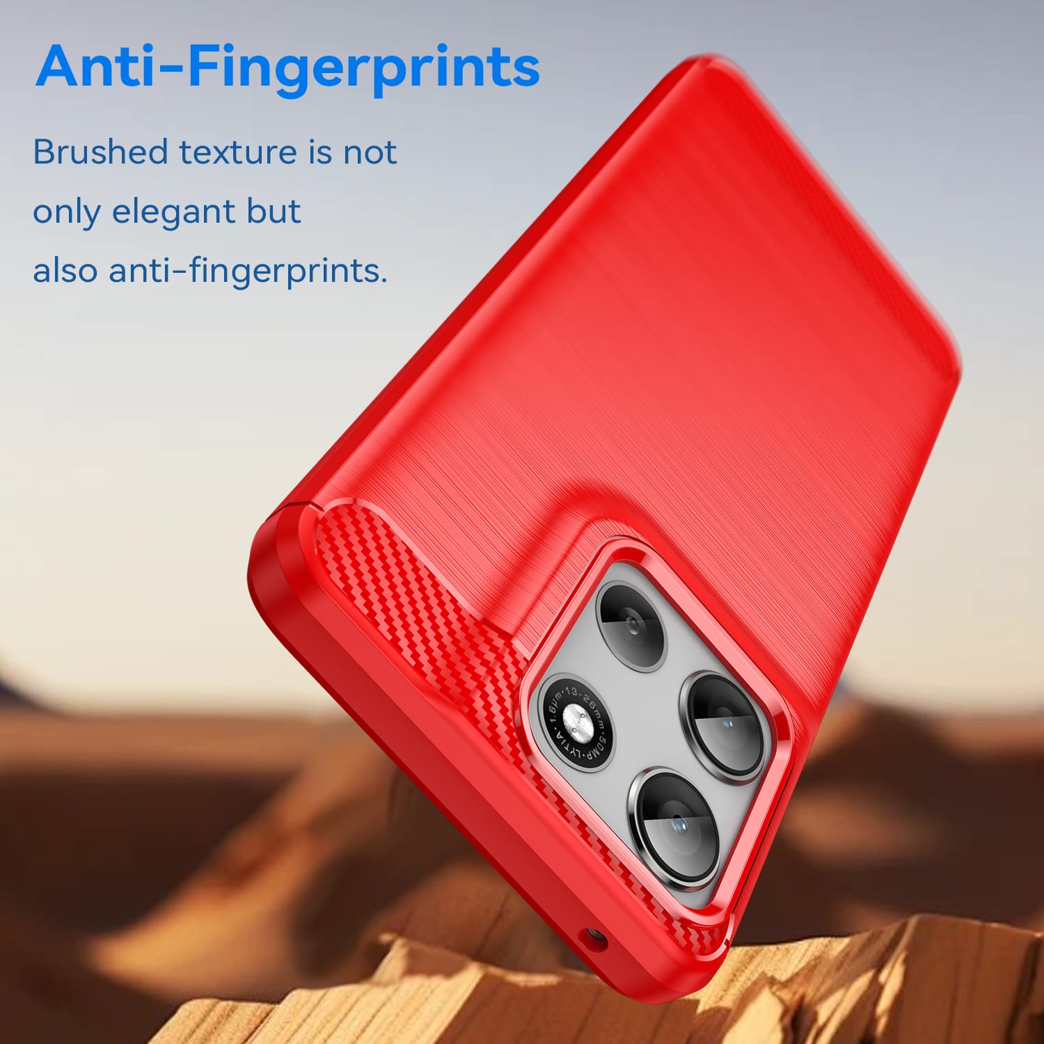 Moto G56 5G Carbon Fibre TPU Case Slim Shockproof Cover Red