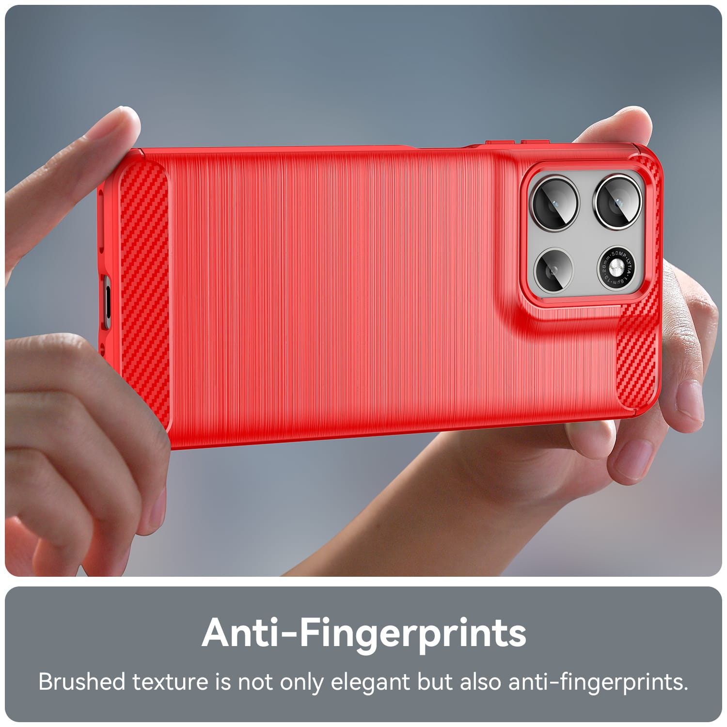 Moto G56 5G Carbon Fibre TPU Case Slim Shockproof Cover Red