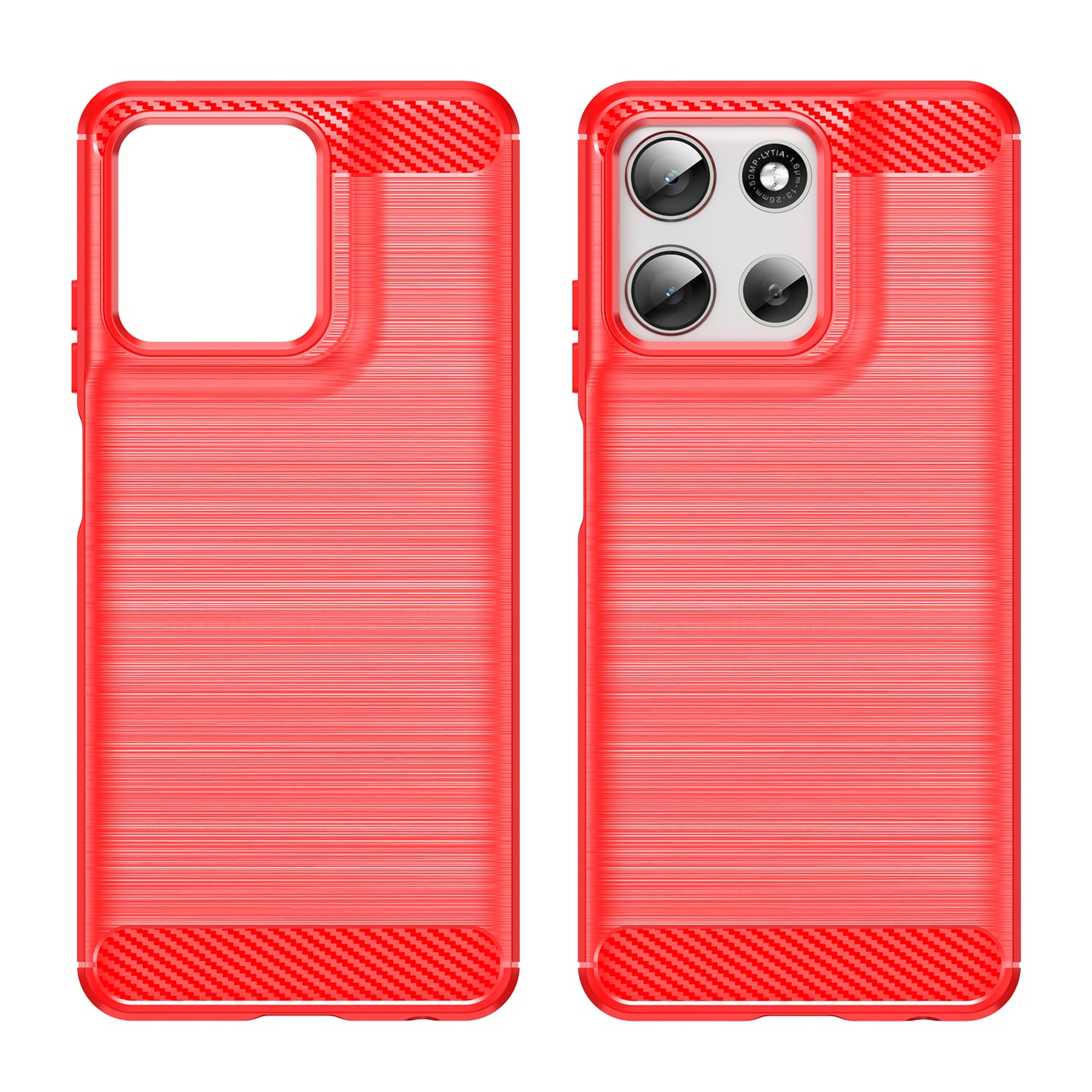 Moto G56 5G Carbon Fibre TPU Case Slim Shockproof Cover Red