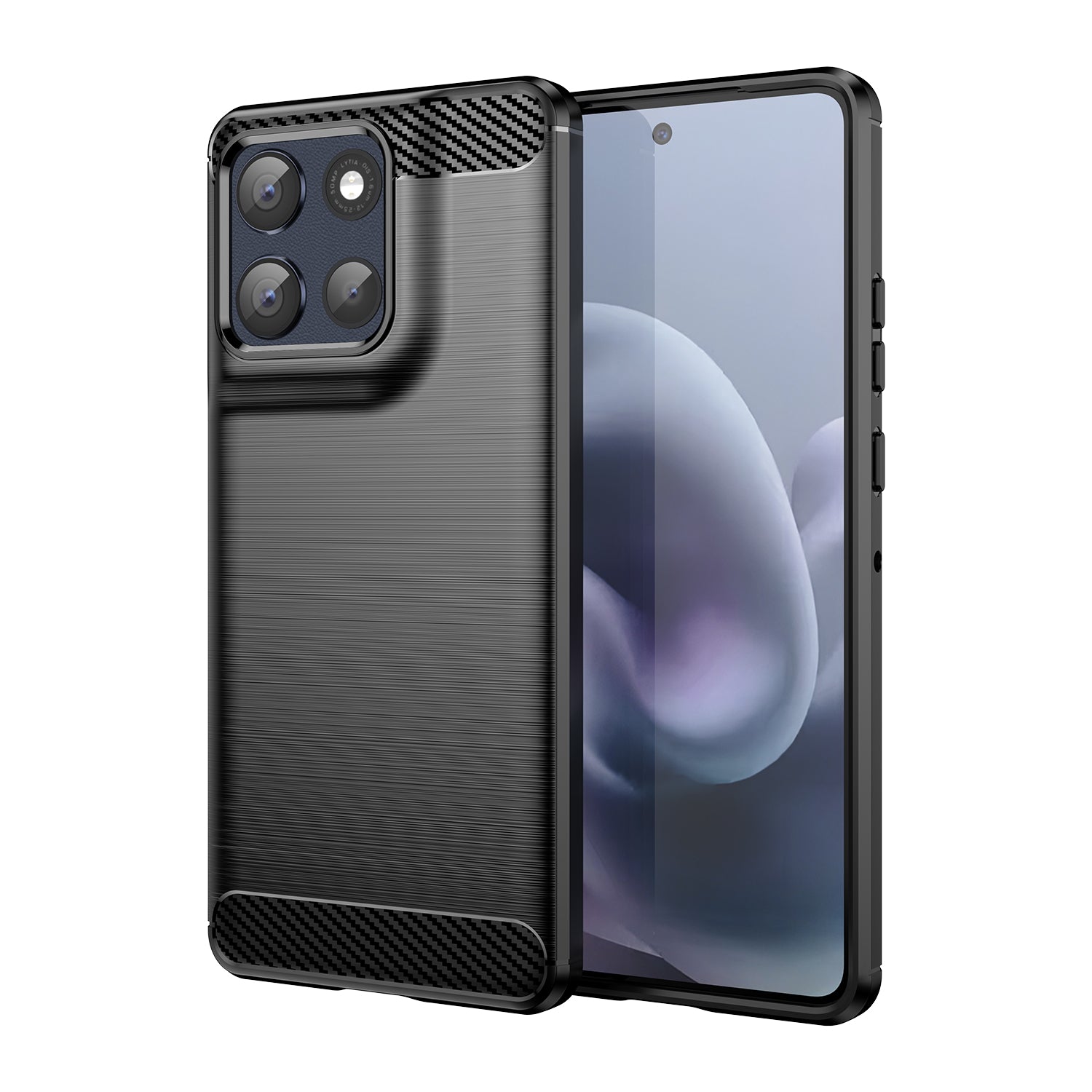 Moto G86 5G Carbon Fibre TPU Case Slim Shockproof Cover Black