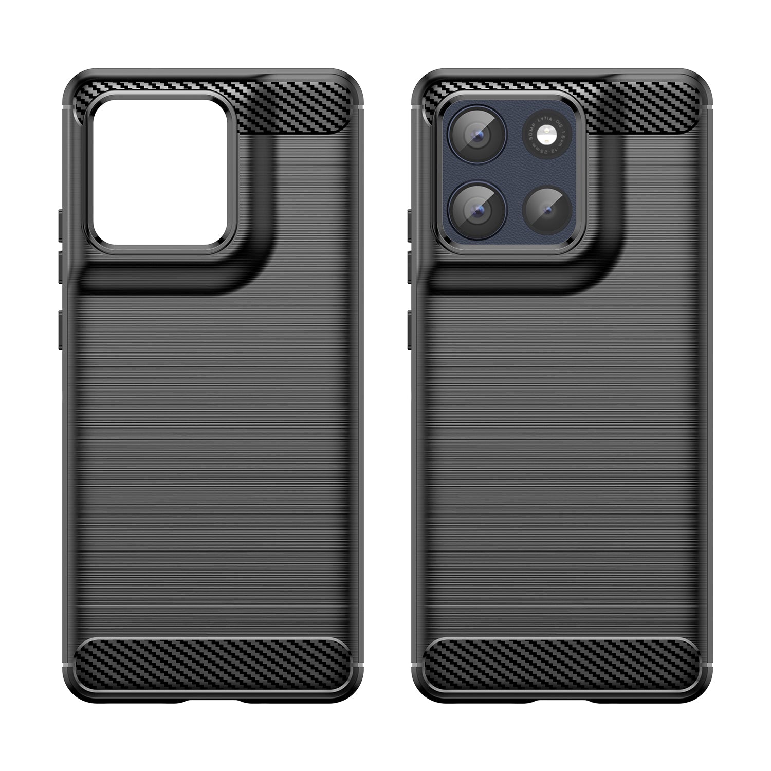 Moto G86 5G Carbon Fibre TPU Case Slim Shockproof Cover Black