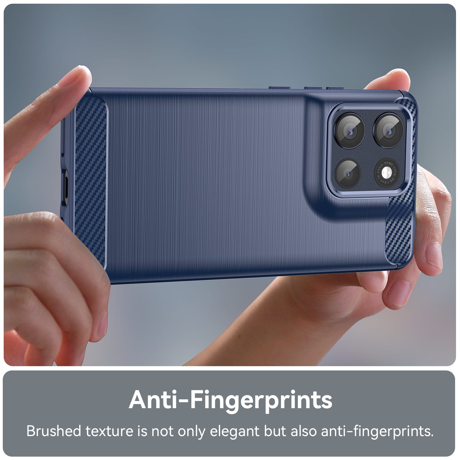 Moto G86 5G Carbon Fibre TPU Case Slim Shockproof Cover Navy