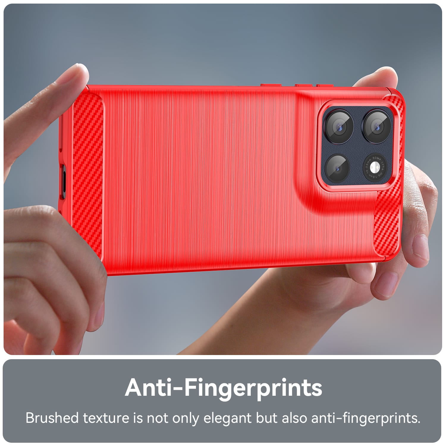 Moto G86 5G Carbon Fibre TPU Case Slim Shockproof Cover Red
