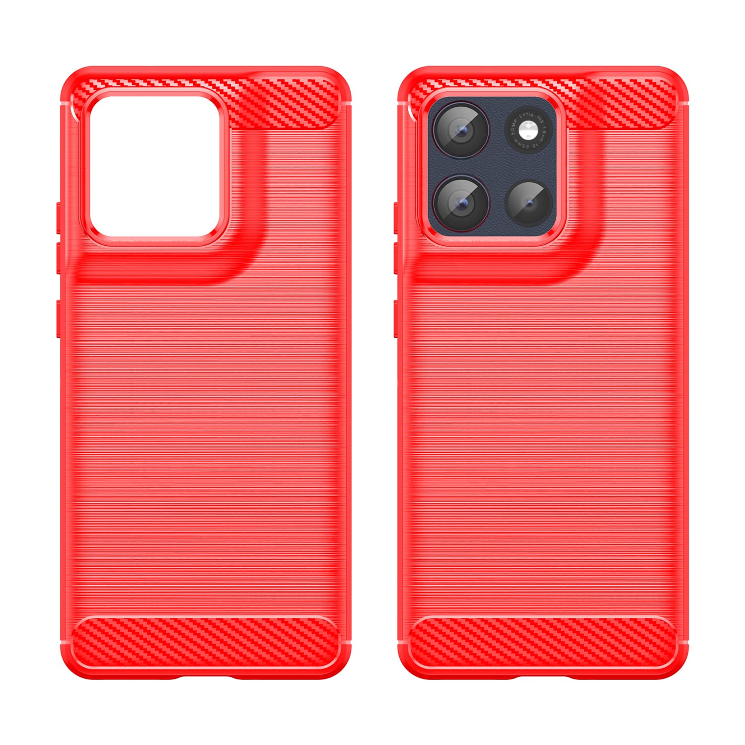 Moto G86 5G Carbon Fibre TPU Case Slim Shockproof Cover Red