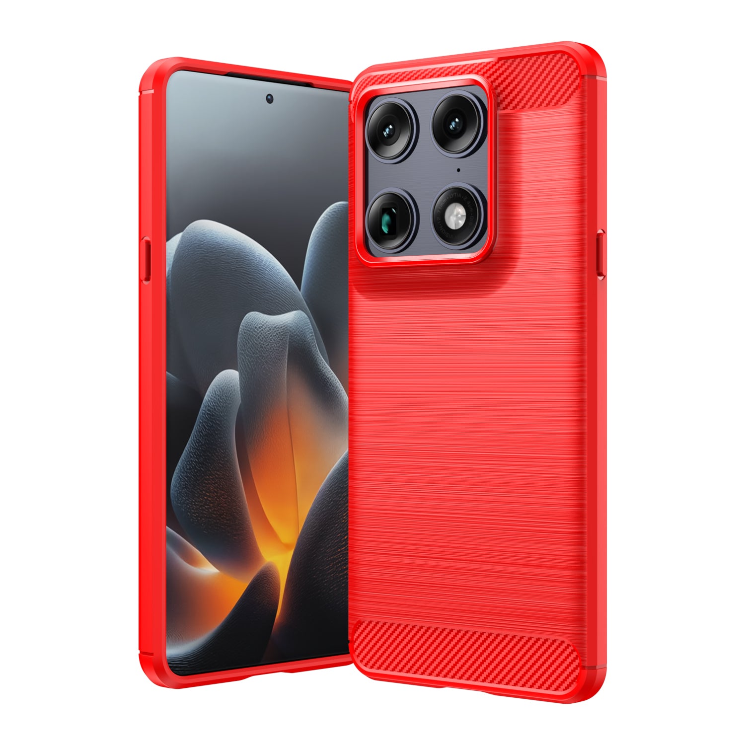 Motorola Signature Carbon Fibre TPU Case Slim Shockproof Cover Red