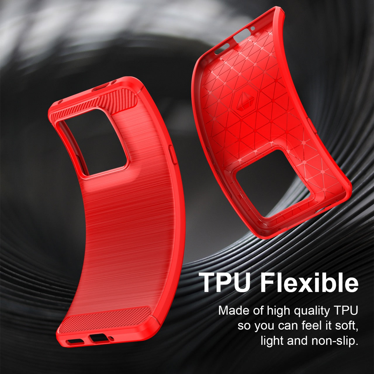 Motorola Signature Carbon Fibre TPU Case Slim Shockproof Cover Red