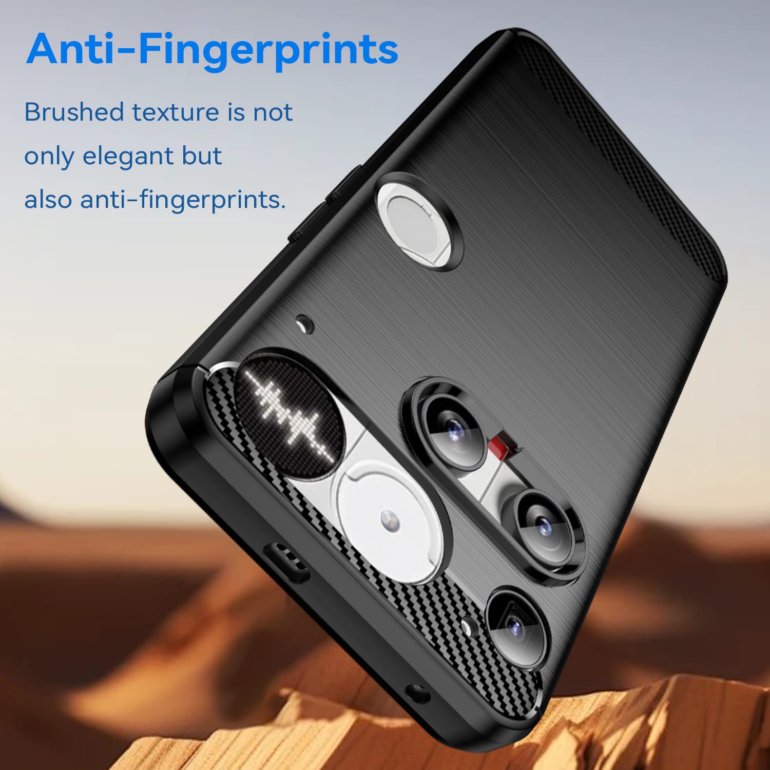 NOTHING Phone (3) Carbon Fibre TPU Case Slim Shockproof Cover Black